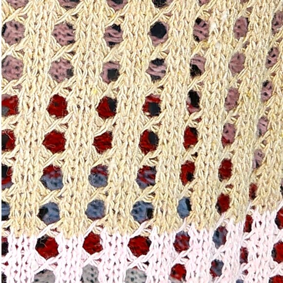 COLOR STRIPED HOLLOW OUT KNIT COVER UP - Picture 2 of 6